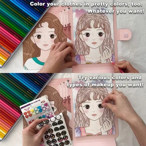 Premium K-Idol Makeup Fashion Sticker Book, Makeup & Hair Design Portfolio Begi